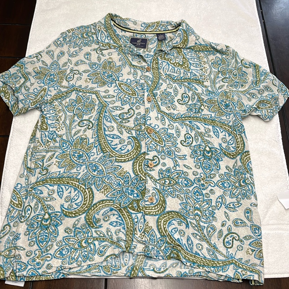 Caribbean Joe Island Supply Company Button Down Shirt With Pocket Size Large